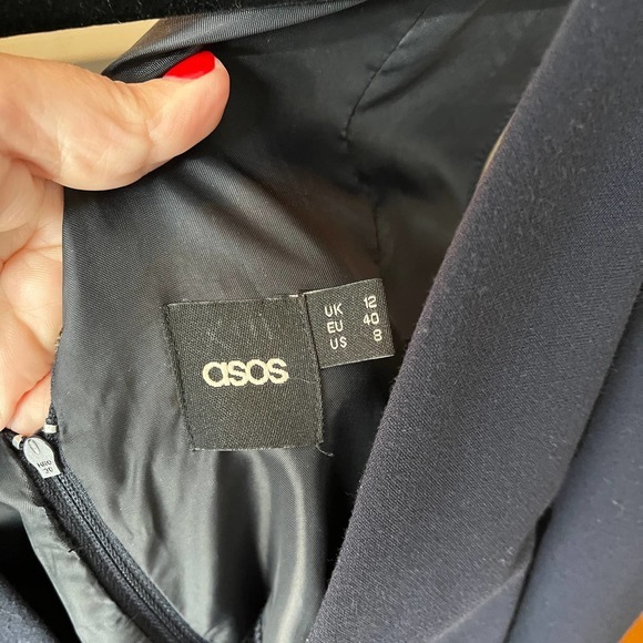 ASOS‎ Navy Bodycon Plunge Front Dress in Size 8 - Picture 5 of 9